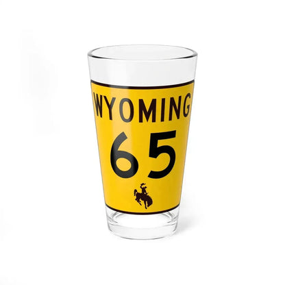 WY-65 (Wyoming) (Road Sign) Pint Glass 16oz 16oz - Go Mug Yourself