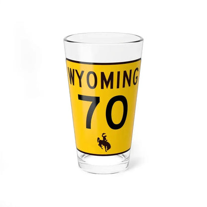 WY-70 (Wyoming) (Road Sign) Pint Glass 16oz 16oz - Go Mug Yourself
