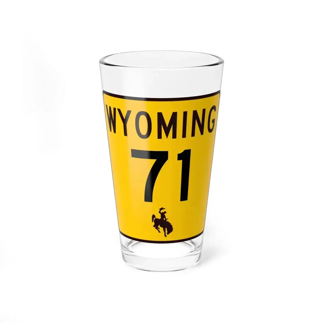 WY-71 (Wyoming) (Road Sign) Pint Glass 16oz 16oz - Go Mug Yourself