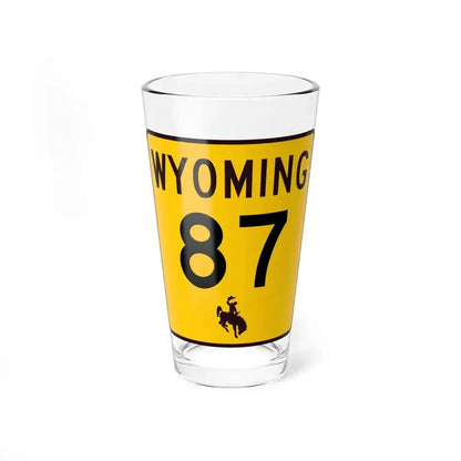 WY-87 (Wyoming) (Road Sign) Pint Glass 16oz 16oz - Go Mug Yourself