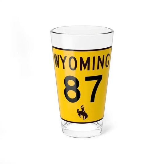 WY-87 (Wyoming) (Road Sign) Pint Glass 16oz 16oz - Go Mug Yourself
