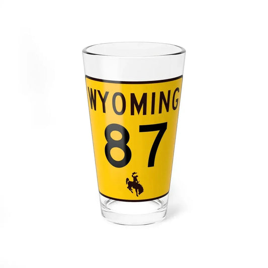 WY-87 (Wyoming) (Road Sign) Pint Glss 16oz 16oz - Go Mug Yourself