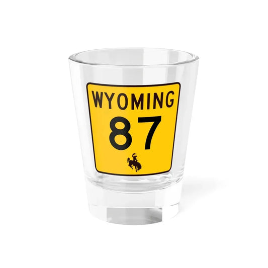 WY-87 (Wyoming) (Road Sign) Shot Glass 1.5oz 1.5oz - Go Mug Yourself
