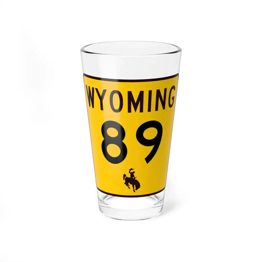 WY-89 (Wyoming) (Road Sign) Pint Glss 16oz 16oz - Go Mug Yourself