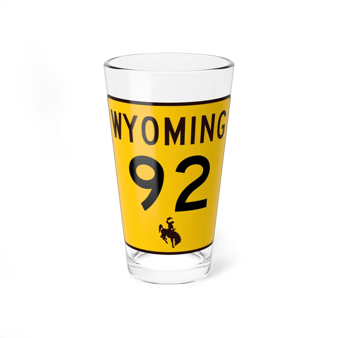 WY-92 (Wyoming) (Road Sign) Pint Glss 16oz 16oz - Go Mug Yourself