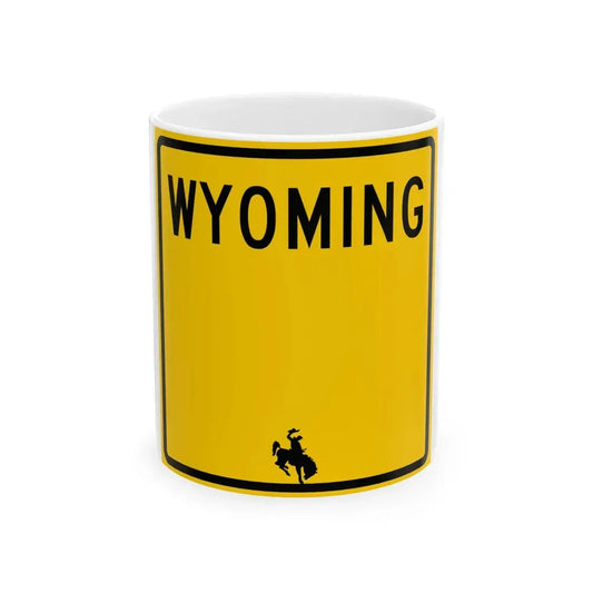 WY-blank (Wyoming) (Road Sign) White Coffee Mug 11oz - Go Mug Yourself