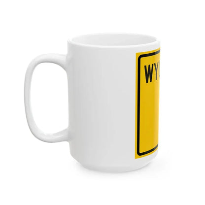 WY-blank (Wyoming) (Road Sign) White Coffee Mug - Go Mug Yourself