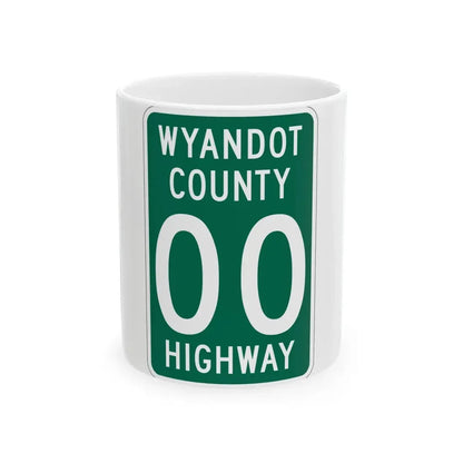 Wyandot County OH template (Ohio) (Road Sign) White Coffee Mug 11oz - Go Mug Yourself
