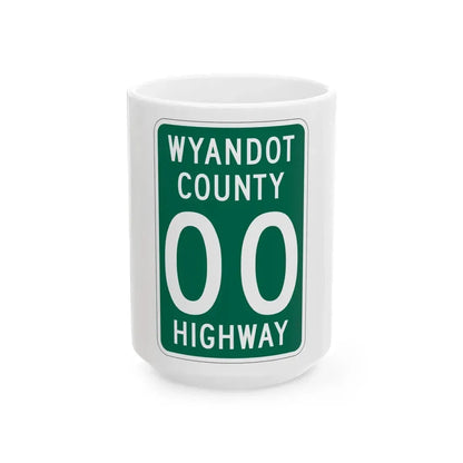 Wyandot County OH template (Ohio) (Road Sign) White Coffee Mug 15oz - Go Mug Yourself