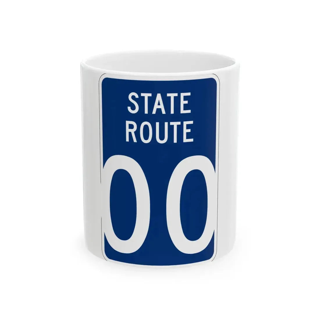 Wyandot County Ohio state route shield template (Ohio) (Road Sign) White Coffee Mug 11oz - Go Mug Yourself