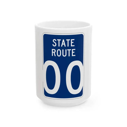 Wyandot County Ohio state route shield template (Ohio) (Road Sign) White Coffee Mug 15oz - Go Mug Yourself