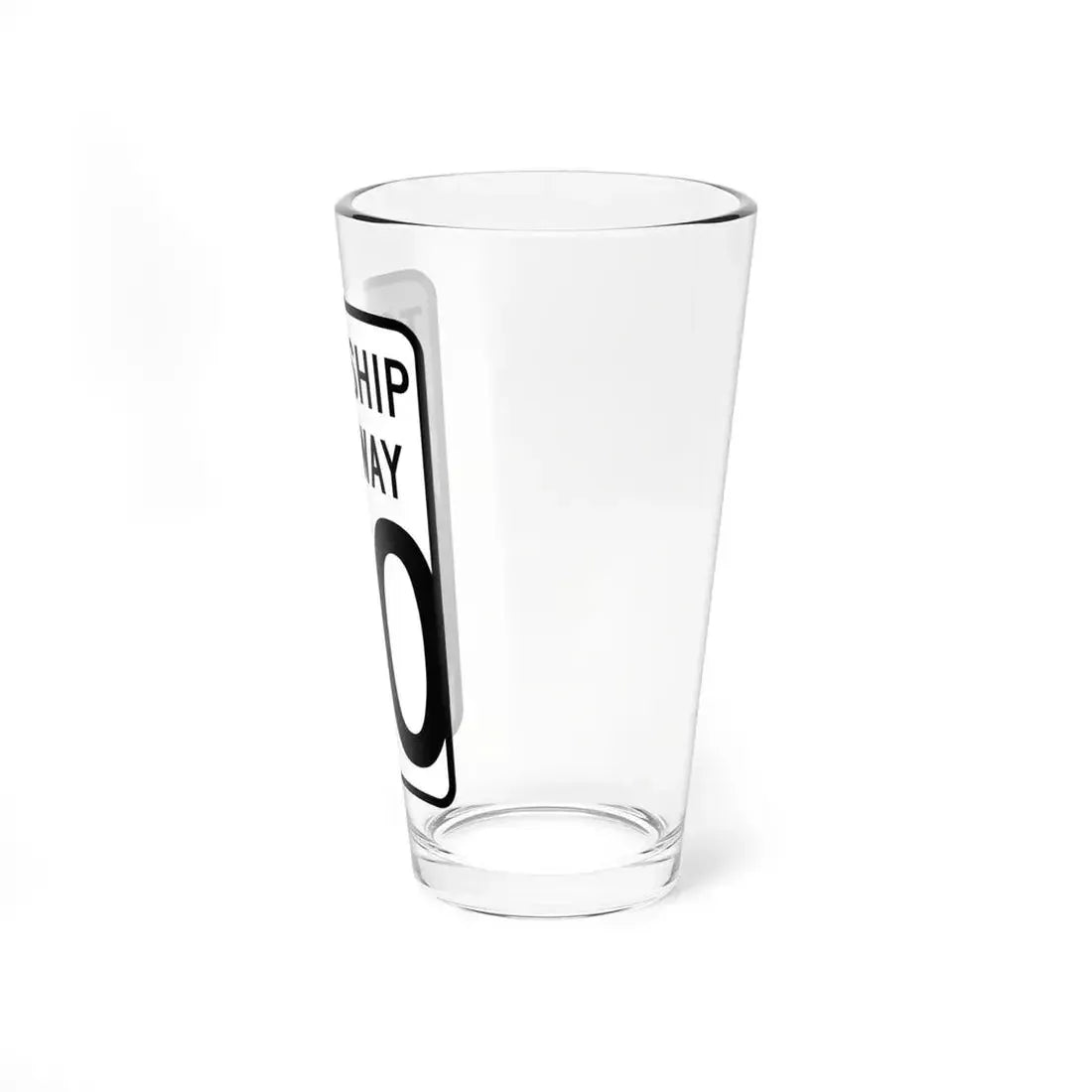 Wyandot County Ohio township highway shield template (Ohio) (Road Sign) Pint Glass 16oz - Go Mug Yourself