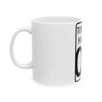 Wyandot County Ohio township highway shield template (Ohio) (Road Sign) White Coffee Mug - Go Mug Yourself