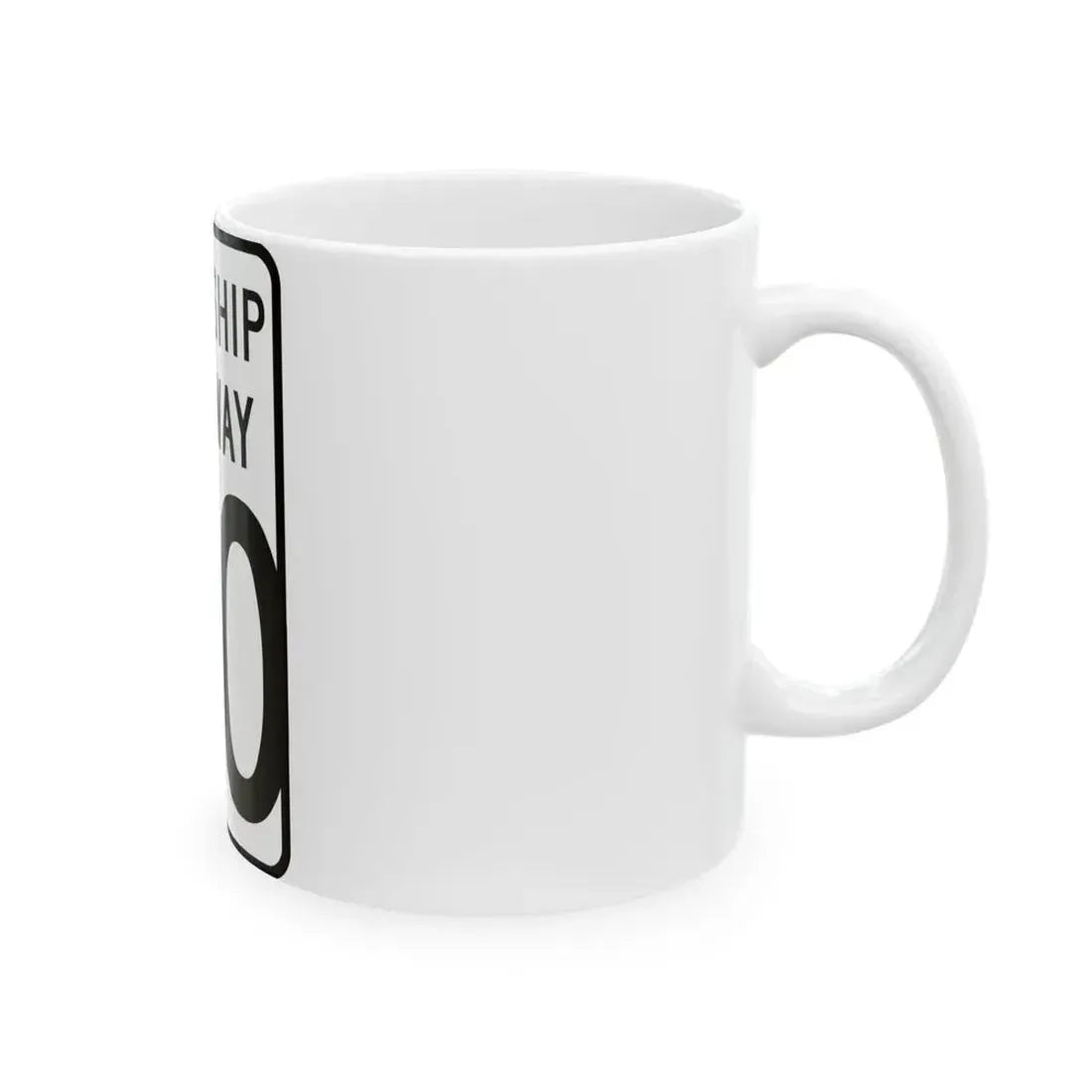 Wyandot County Ohio township highway shield template (Ohio) (Road Sign) White Coffee Mug - Go Mug Yourself