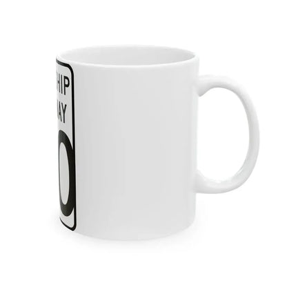 Wyandot County Ohio township highway shield template (Ohio) (Road Sign) White Coffee Mug - Go Mug Yourself