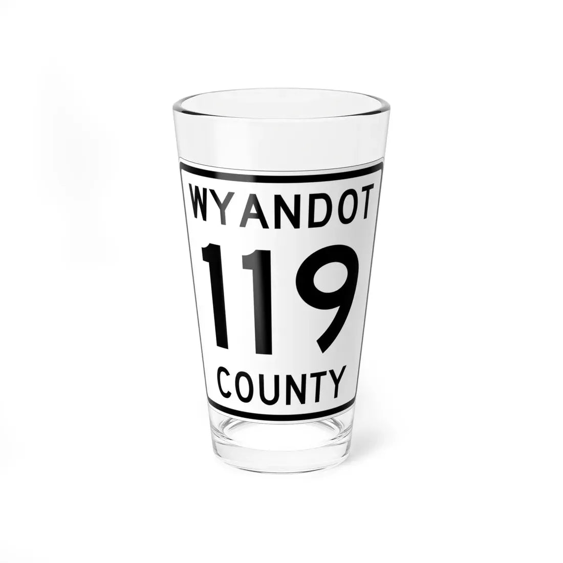 Wyandot County Route 119 OH (Ohio) (Road Sign) Pint Glass 16oz 16oz - Go Mug Yourself