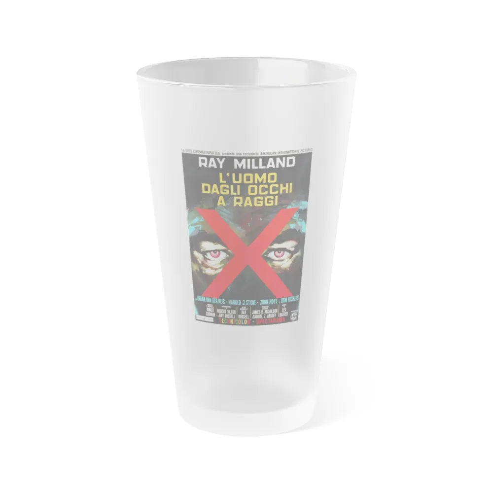 X - THE MAN WITH THE X - RAY EYES (ITALIAN) 1963 Movie Poster - Frosted Pint Glass 16oz-Go Mug Yourself