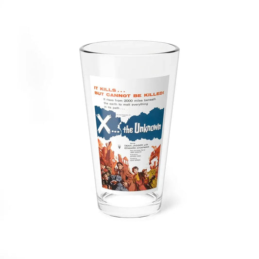 X - THE UNKNOWN 1956 Movie Poster - Pint Glass 16oz 16oz - Go Mug Yourself