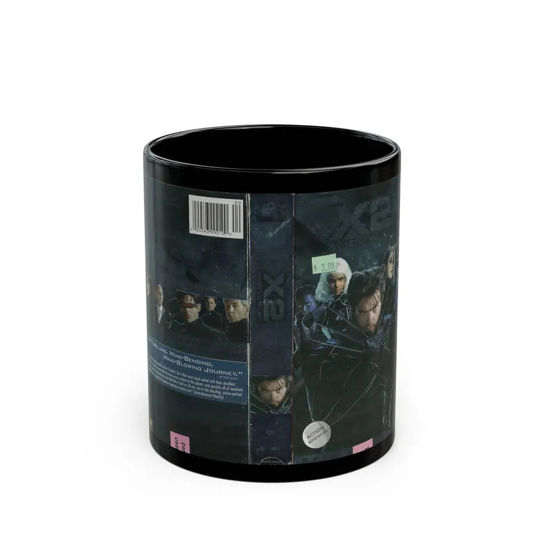 X2 XMEN UNITED (VHS COVER) - Black Coffee Mug 11oz - Go Mug Yourself