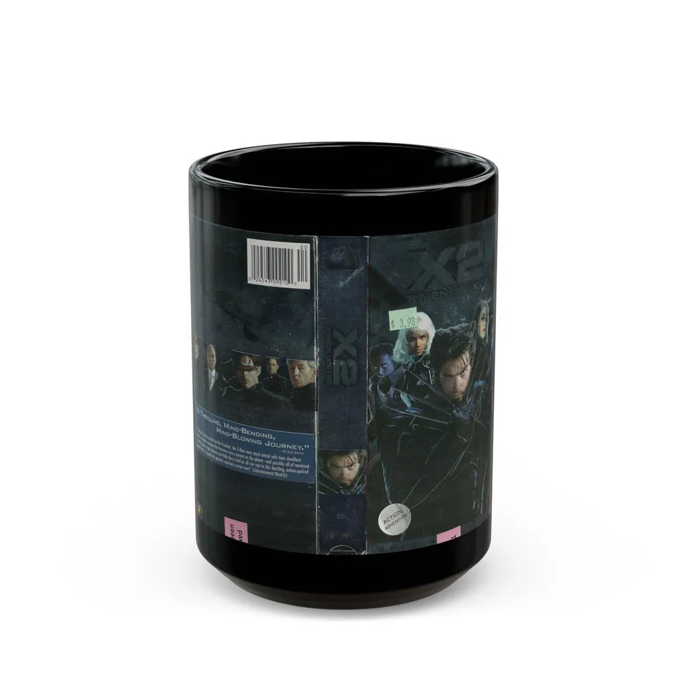 X2 XMEN UNITED (VHS COVER) - Black Coffee Mug-15oz-Go Mug Yourself