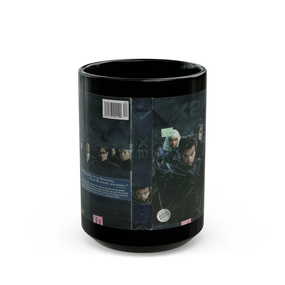 X2 XMEN UNITED (VHS COVER) - Black Coffee Mug 15oz - Go Mug Yourself