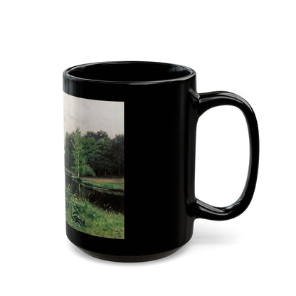 Yefim Volkov (1844-1920) Landscape with Pond - Black Coffee Mug-Go Mug Yourself