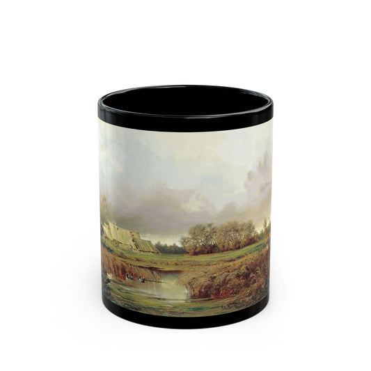Yefim Volkov (1844-1920) Swamp in Autumn - Black Coffee Mug-11oz-Go Mug Yourself