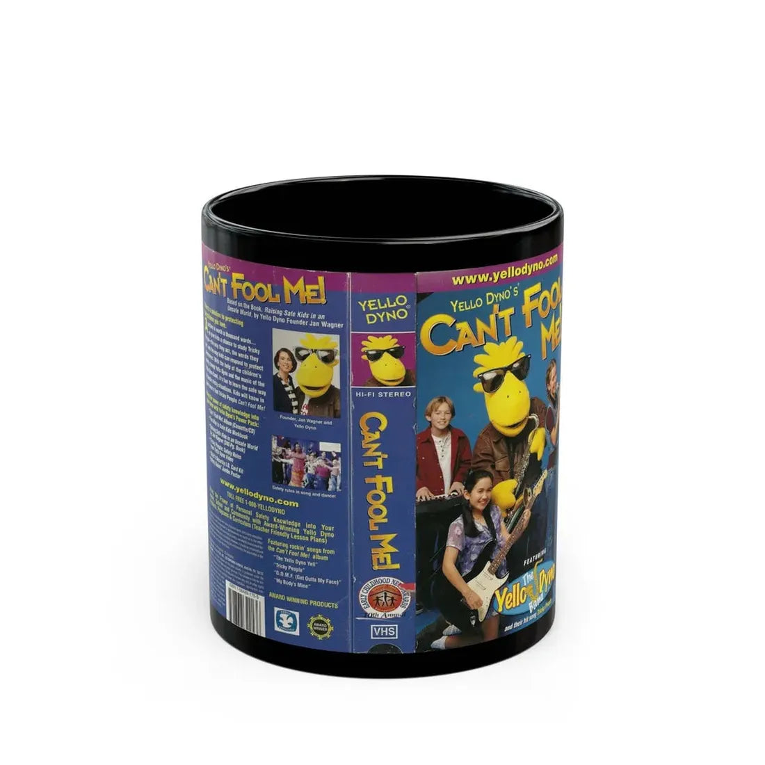 YELLO DYNOS CANT FOOL ME TRICKY PEOPLE MY BODYS MINE (VHS COVER) - Black Coffee Mug 11oz - Go Mug Yourself