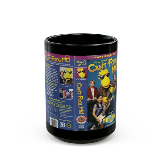 YELLO DYNOS CANT FOOL ME TRICKY PEOPLE MY BODYS MINE (VHS COVER) - Black Coffee Mug 15oz - Go Mug Yourself