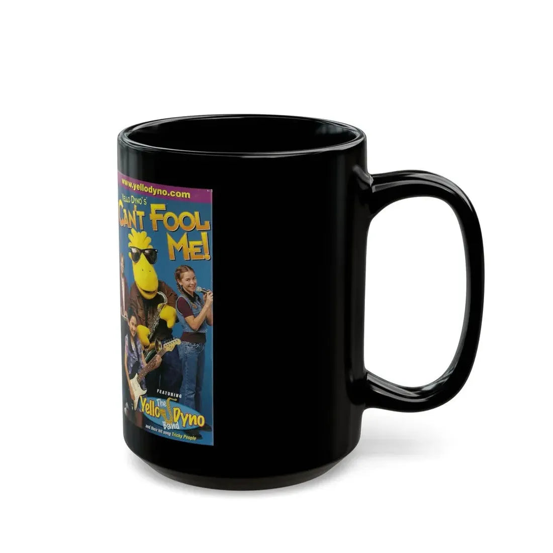 YELLO DYNOS CANT FOOL ME TRICKY PEOPLE MY BODYS MINE (VHS COVER) - Black Coffee Mug - Go Mug Yourself