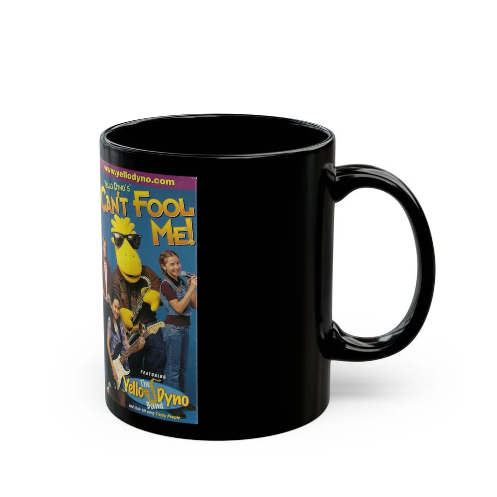 YELLO DYNOS CANT FOOL ME TRICKY PEOPLE MY BODYS MINE (VHS COVER) - Black Coffee Mug-Go Mug Yourself