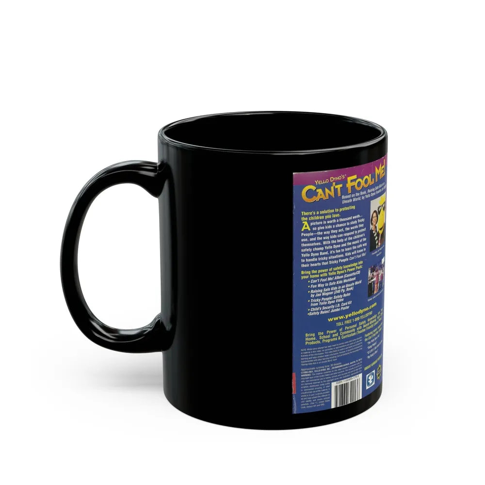 YELLO DYNOS CANT FOOL ME TRICKY PEOPLE MY BODYS MINE (VHS COVER) - Black Coffee Mug-Go Mug Yourself