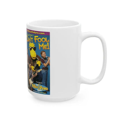 YELLO DYNOS CANT FOOL ME TRICKY PEOPLE MY BODYS MINE (VHS COVER) - White Coffee Mug - Go Mug Yourself