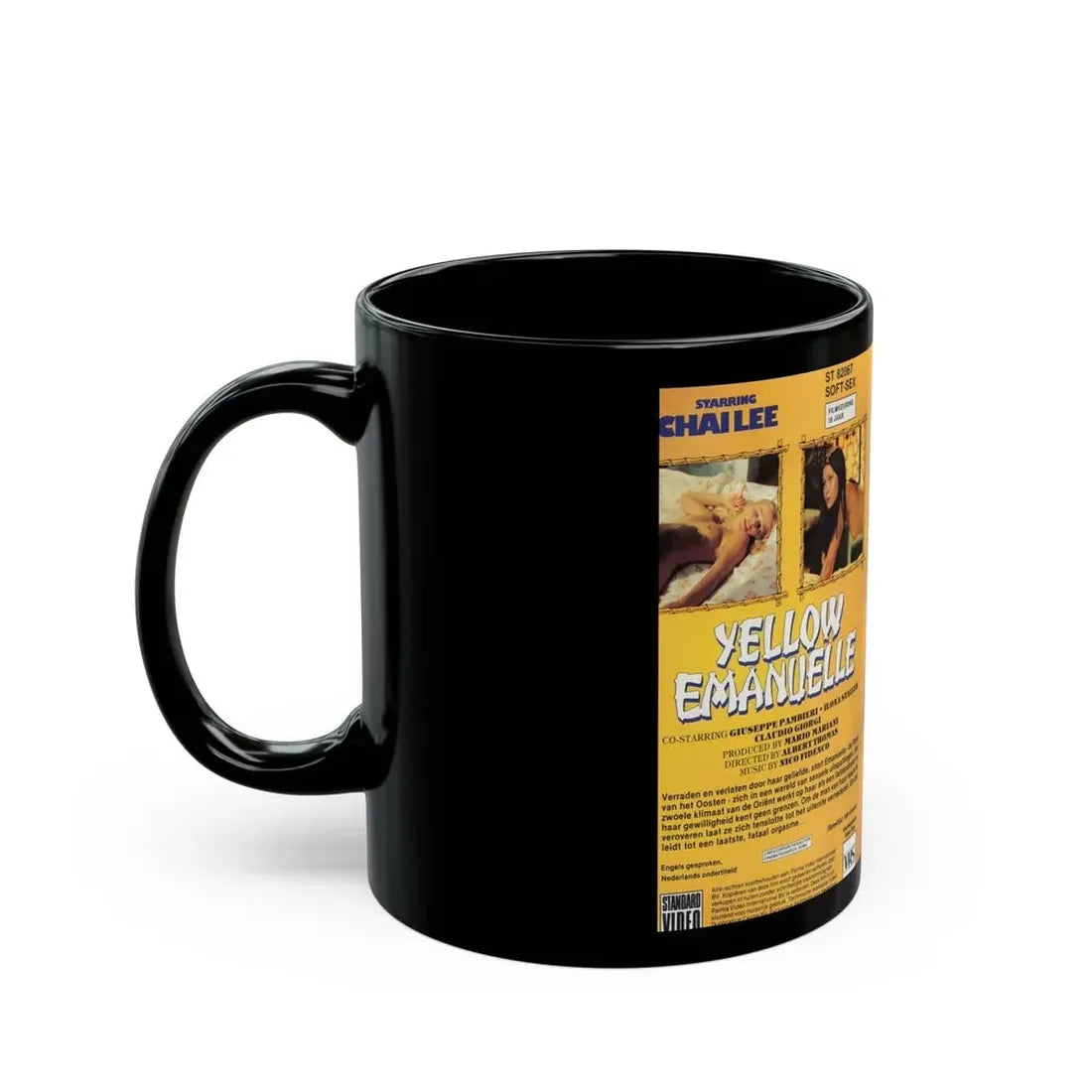 YELLOW EMANUELLE (VHS COVER) - Black Coffee Mug - Go Mug Yourself