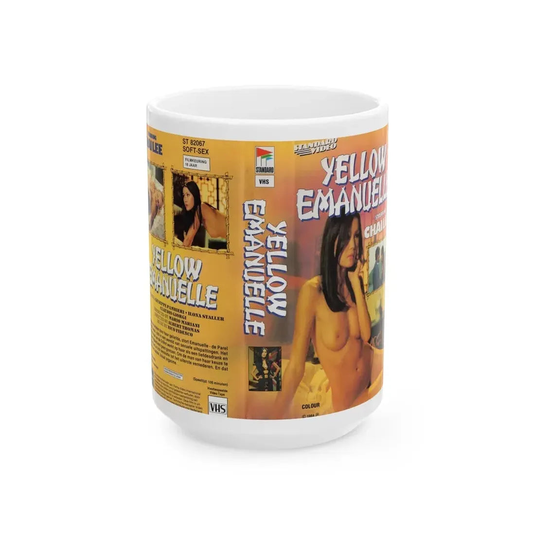 YELLOW EMANUELLE (VHS COVER) - White Coffee Mug 15oz - Go Mug Yourself