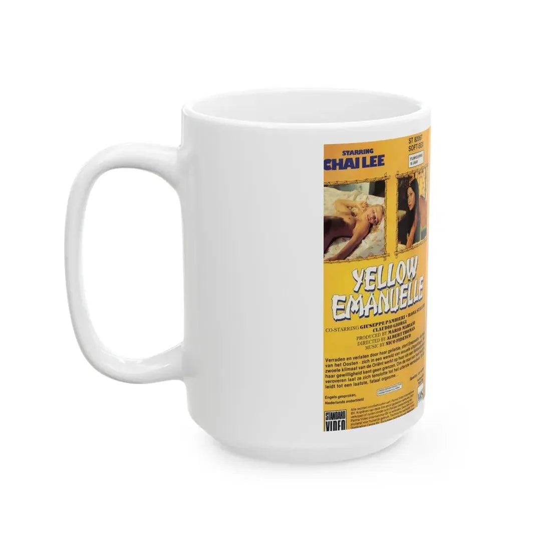 YELLOW EMANUELLE (VHS COVER) - White Coffee Mug - Go Mug Yourself