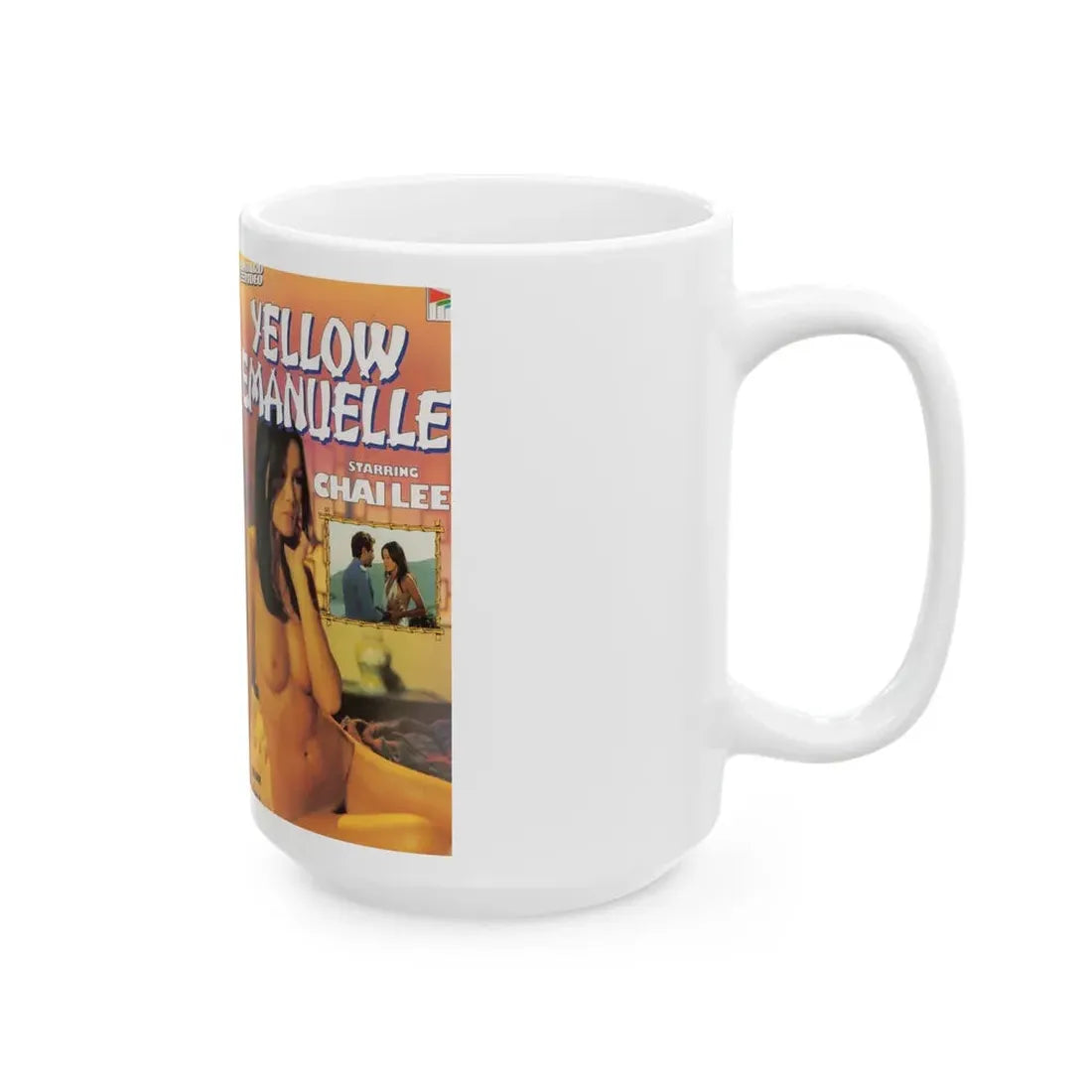 YELLOW EMANUELLE (VHS COVER) - White Coffee Mug - Go Mug Yourself