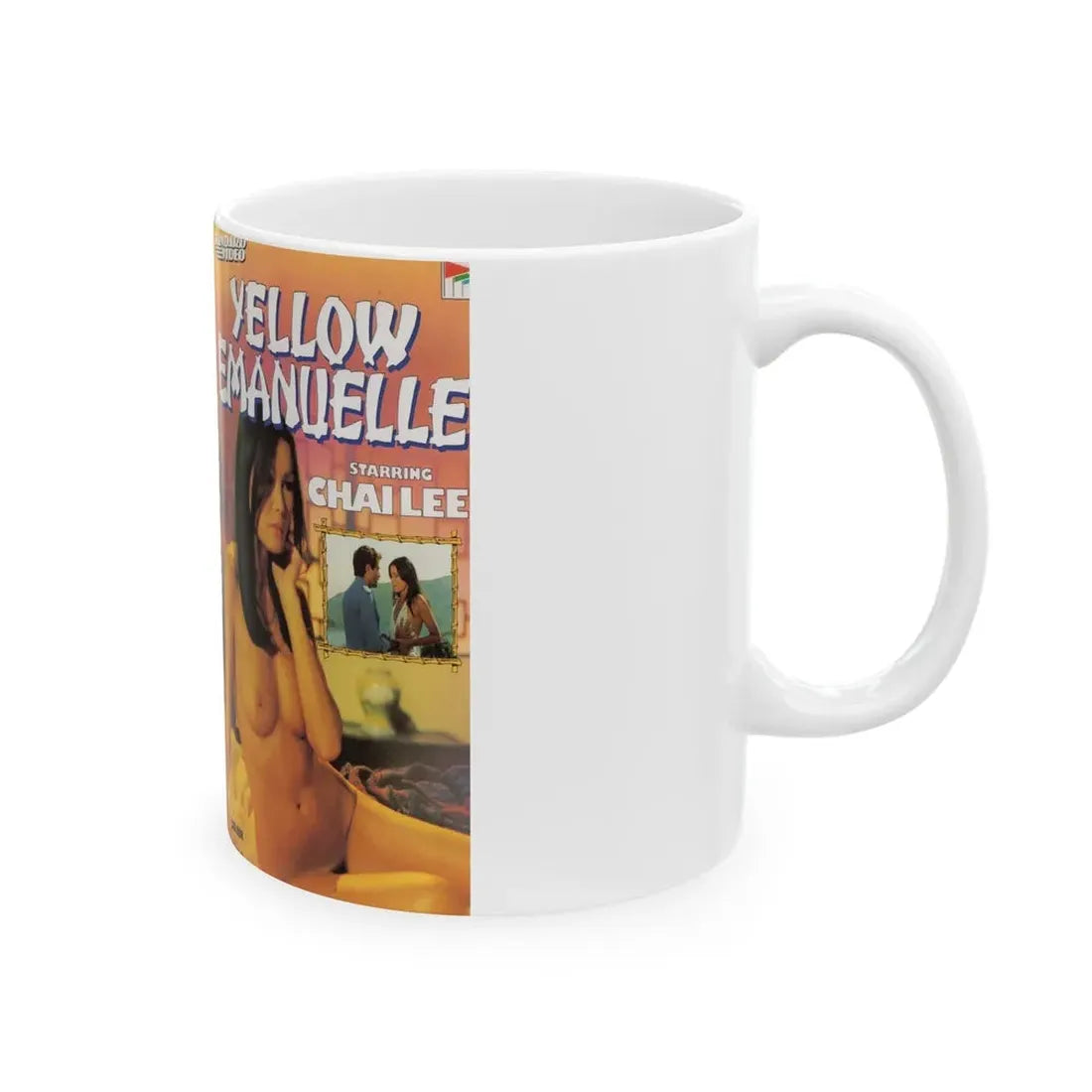 YELLOW EMANUELLE (VHS COVER) - White Coffee Mug - Go Mug Yourself