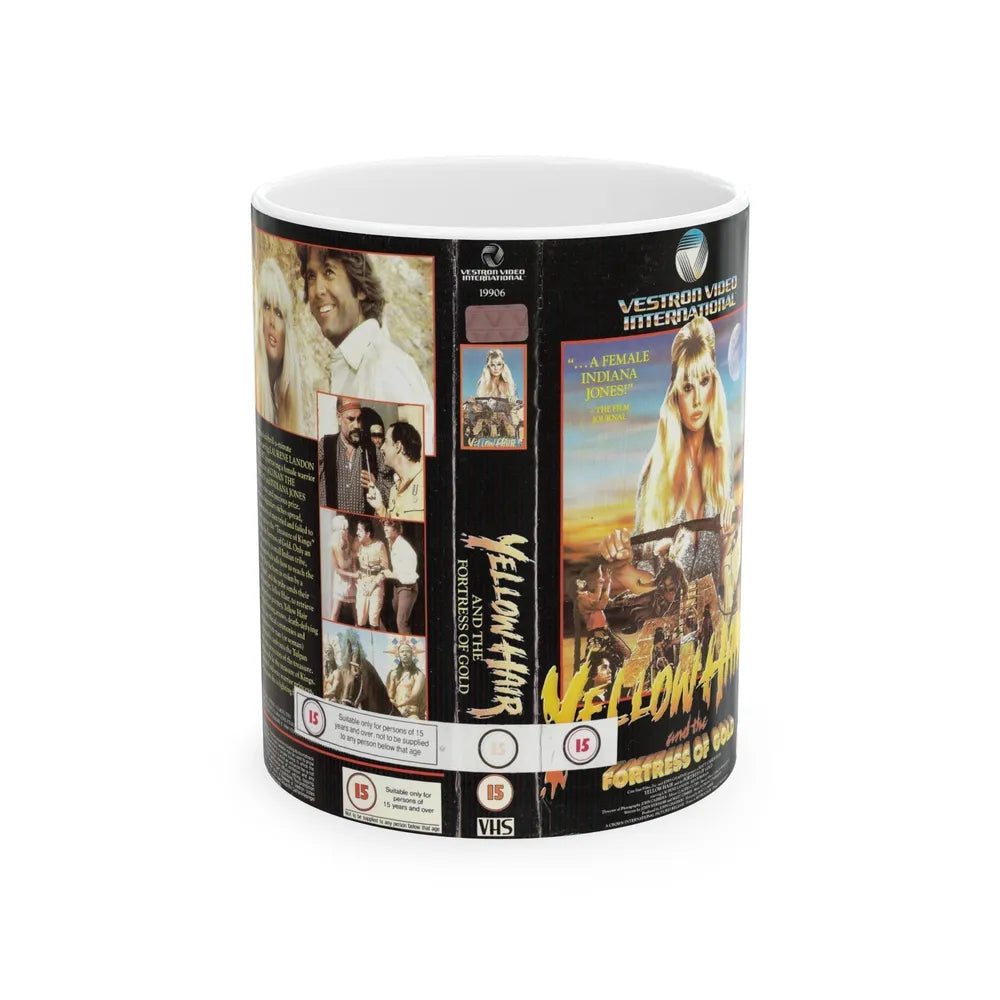 YELLOW HAIR AND THE FORTRESS OF GOLD (VHS COVER) - White Coffee Mug-11oz-Go Mug Yourself