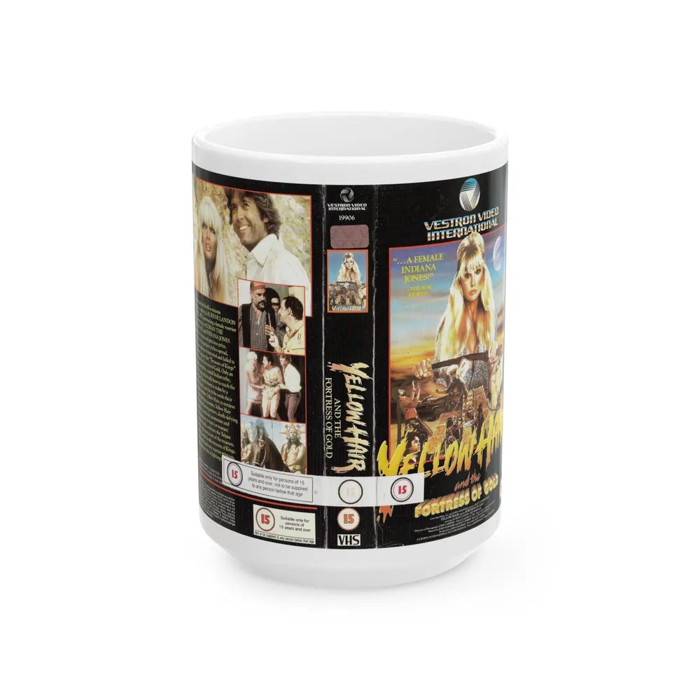 YELLOW HAIR AND THE FORTRESS OF GOLD (VHS COVER) - White Coffee Mug-15oz-Go Mug Yourself