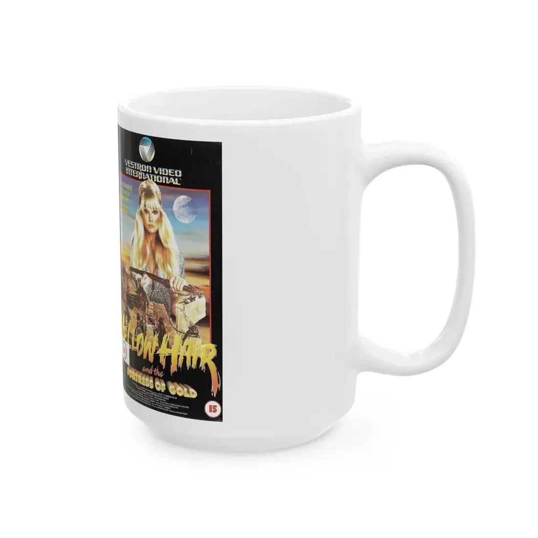 YELLOW HAIR AND THE FORTRESS OF GOLD (VHS COVER) - White Coffee Mug - Go Mug Yourself