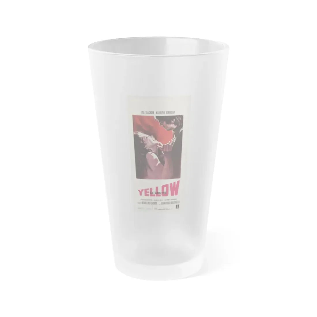 YELLOW LE CUGINE 1969 Movie Poster - Frosted Pint Glass 16oz Default Title - Go Mug Yourself