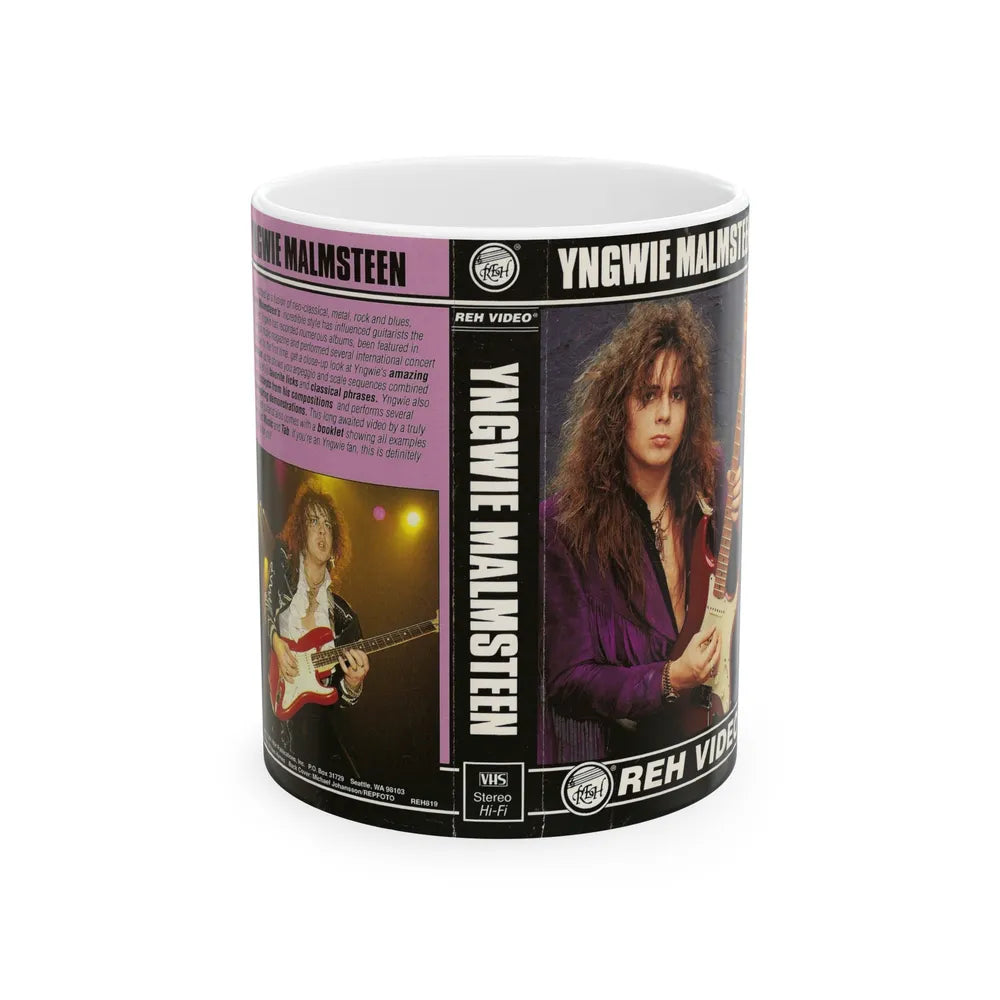 YNGWIE MALMSTEEN REH VIDEO (VHS COVER) - White Coffee Mug-11oz-Go Mug Yourself