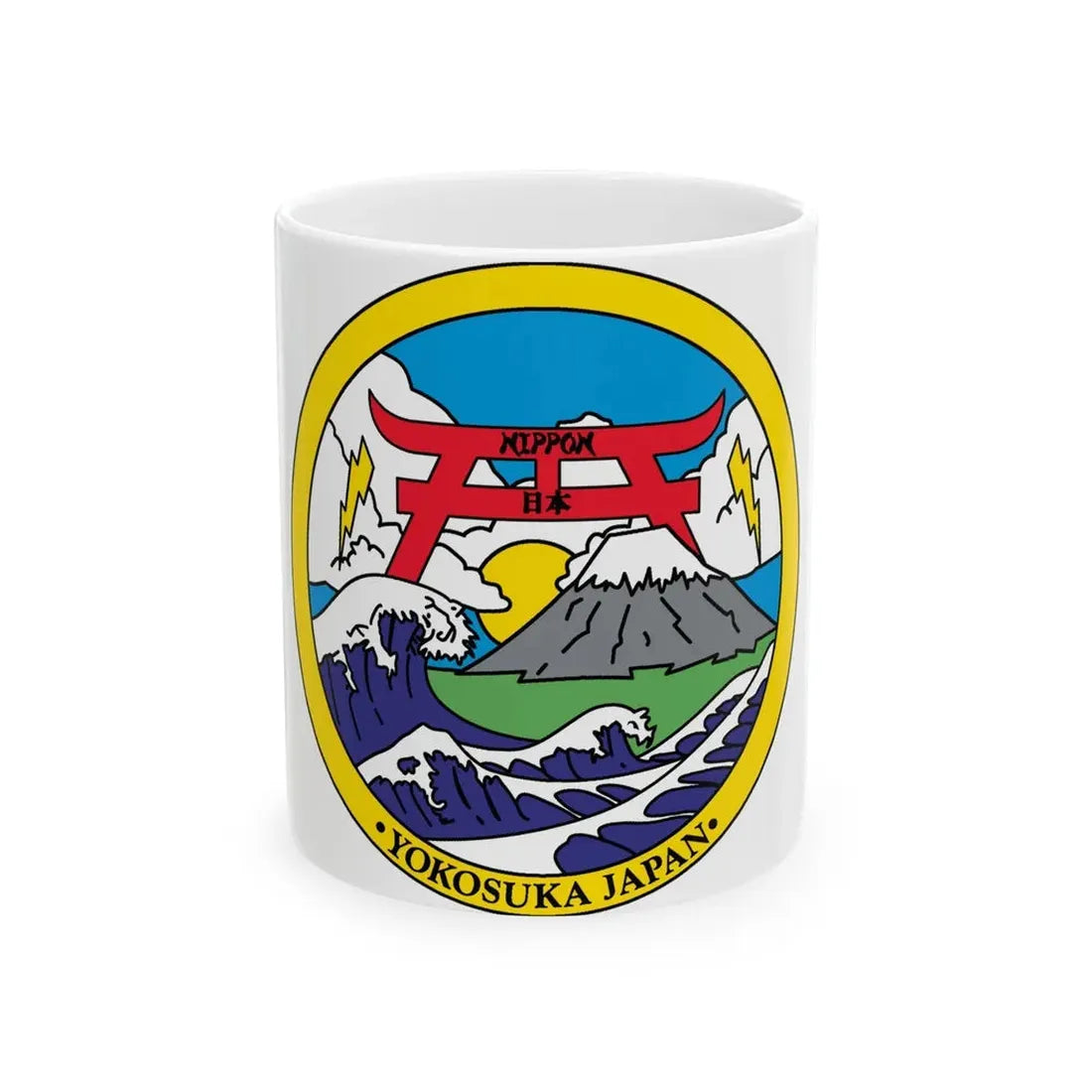 Yokosuka Japan NAVPACMETOFAC (U.S. Navy) White Coffee Mug 11oz - Go Mug Yourself