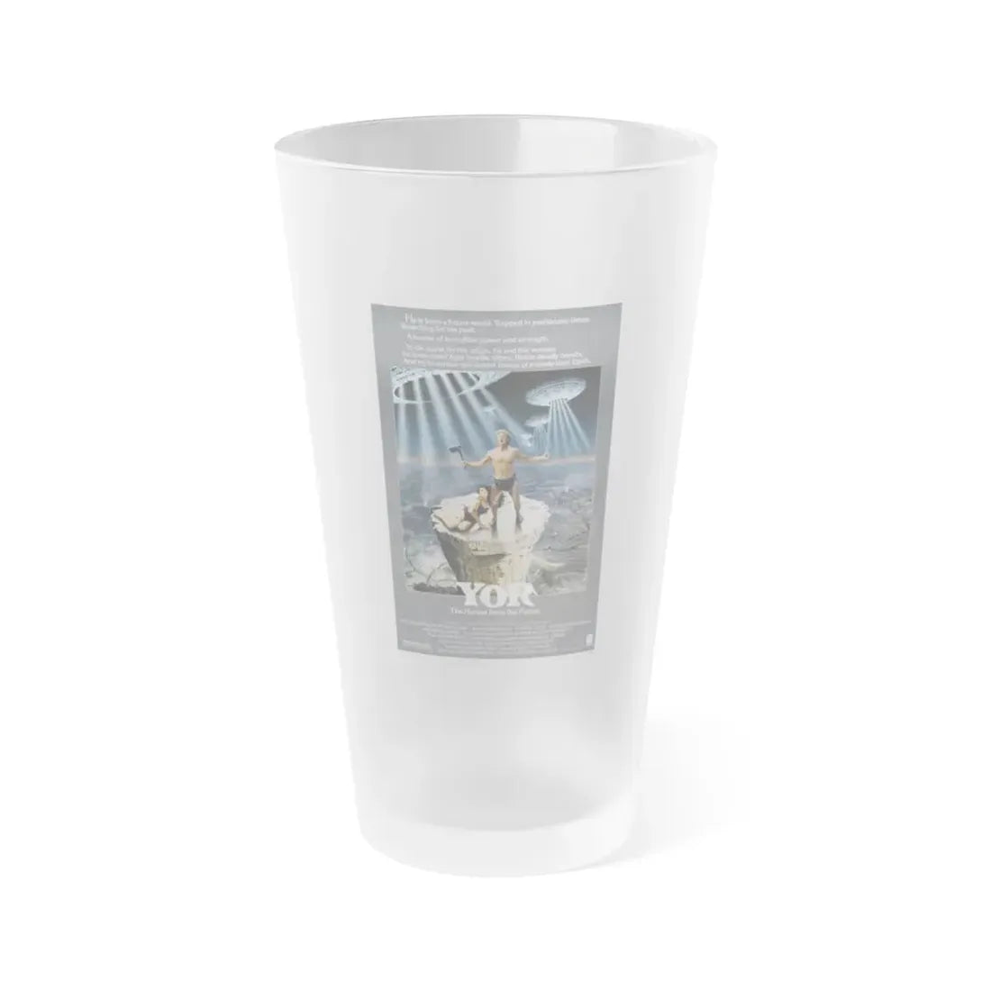 YOR THE HUNTER FROM THE FUTURE (2) 1983 Movie Poster - Frosted Pint Glass 16oz Default Title - Go Mug Yourself