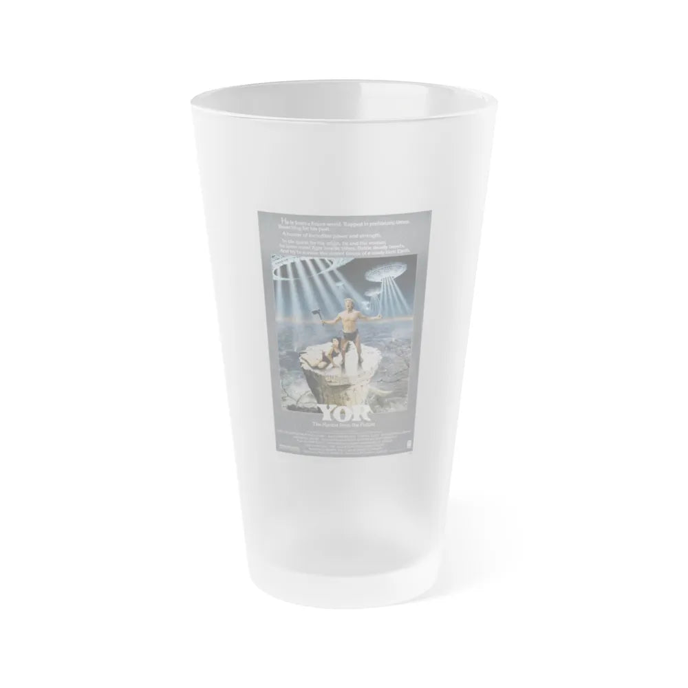 YOR THE HUNTER FROM THE FUTURE (2) 1983 Movie Poster - Frosted Pint Glass 16oz-Go Mug Yourself