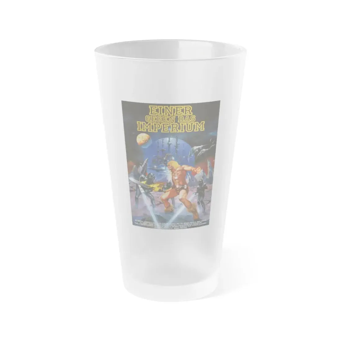 YOR THE HUNTER FROM THE FUTURE (GERMAN) 1983 Movie Poster - Frosted Pint Glass 16oz Default Title - Go Mug Yourself