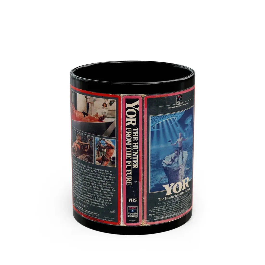 YOR THE HUNTER FROM THE FUTURE (VHS COVER) - Black Coffee Mug 11oz - Go Mug Yourself