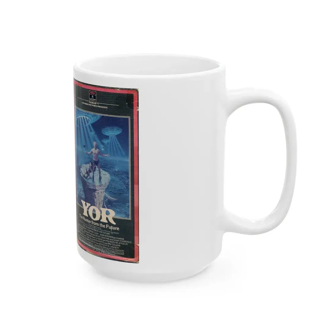 YOR THE HUNTER FROM THE FUTURE (VHS COVER) - White Coffee Mug - Go Mug Yourself