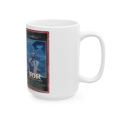 YOR THE HUNTER FROM THE FUTURE (VHS COVER) - White Coffee Mug - Go Mug Yourself